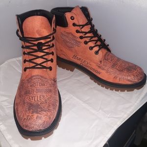 NEW Harley Davidson Printed felt casual boots